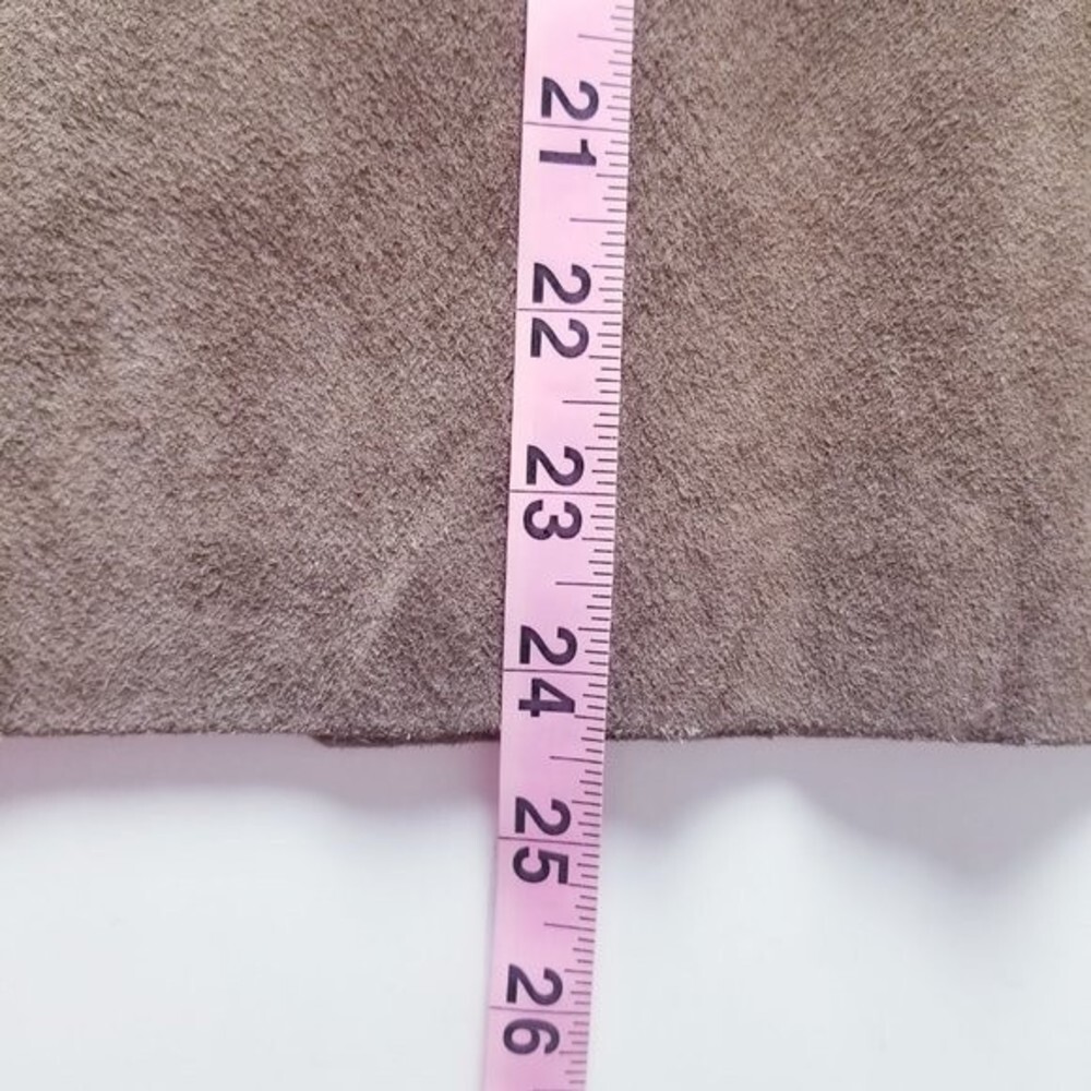 St. John's Bay Women 12 Brown Genuine Leather Suede Fully Lined Back Zip Skirt - Picture 7 of 9